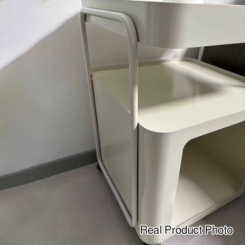 Modern Minimalist Iron Rounded Rectangular End Table 3-Tier For Living Room