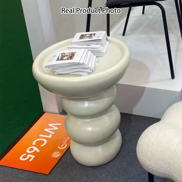 Modern Minimalist Oval Fiberglass Side Table For Living Room