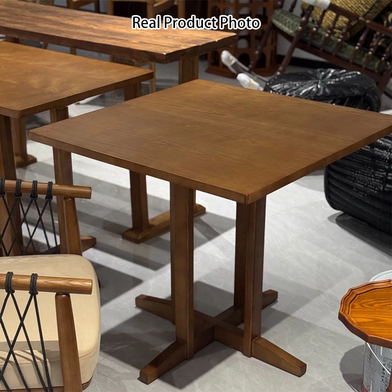 Table basse carrée croisée en bois minimaliste moderne pour salon 