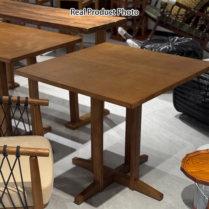 Table basse carrée croisée en bois minimaliste moderne pour salon 