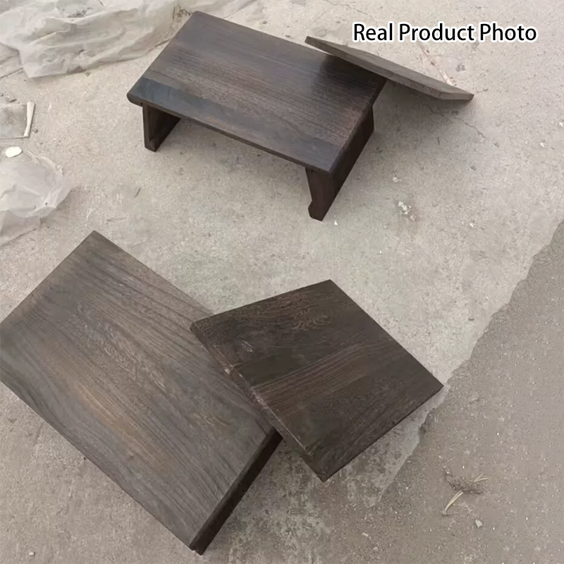 Traditional Chinese Solid Wood Rectangular Low Coffee Table With 2 Tiers For Living Room