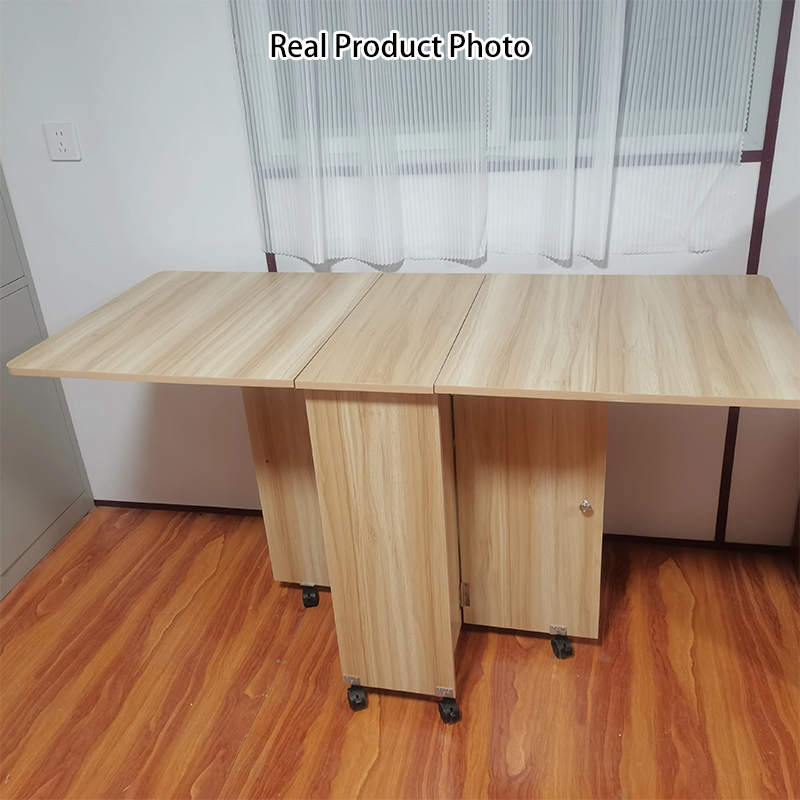 Modern Minimalist MDF Square &amp; Rectangular Folding Extendable Dining Table With Storage Cabinets For 6 Seats