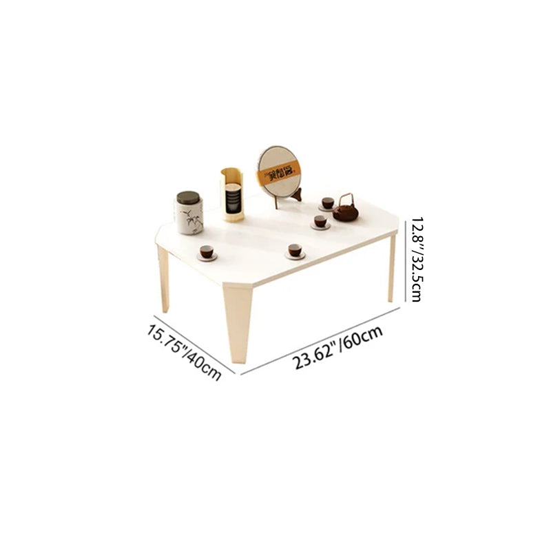 Table basse rectangulaire basse en MDF au design minimaliste moderne avec pieds pliants pour salon 