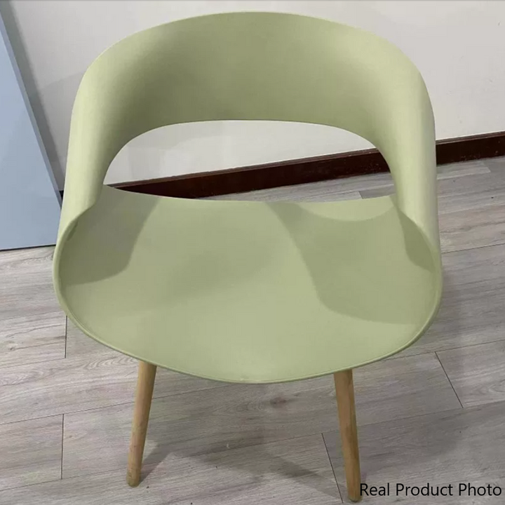 Contemporary Creative Half Round Twisted PP Beech Wood Chair Backrest For Living Room