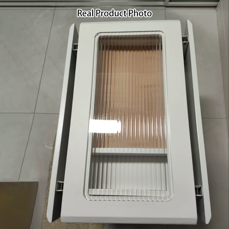 Moderner minimalistischer klappbarer rechteckiger Couchtisch aus Sperrholz und Glas, abnehmbar, 2-stöckig, für das Wohnzimmer 