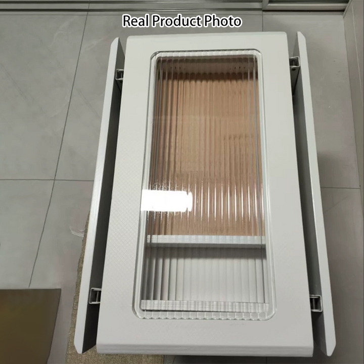 Moderner minimalistischer klappbarer rechteckiger Couchtisch aus Sperrholz und Glas, abnehmbar, 2-stöckig, für das Wohnzimmer 