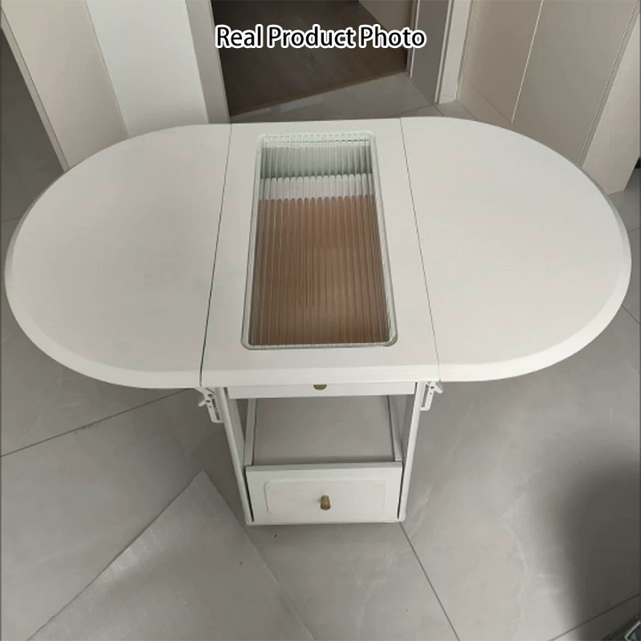 Moderner minimalistischer klappbarer rechteckiger Couchtisch aus Sperrholz und Glas, abnehmbar, 2-stöckig, für das Wohnzimmer 