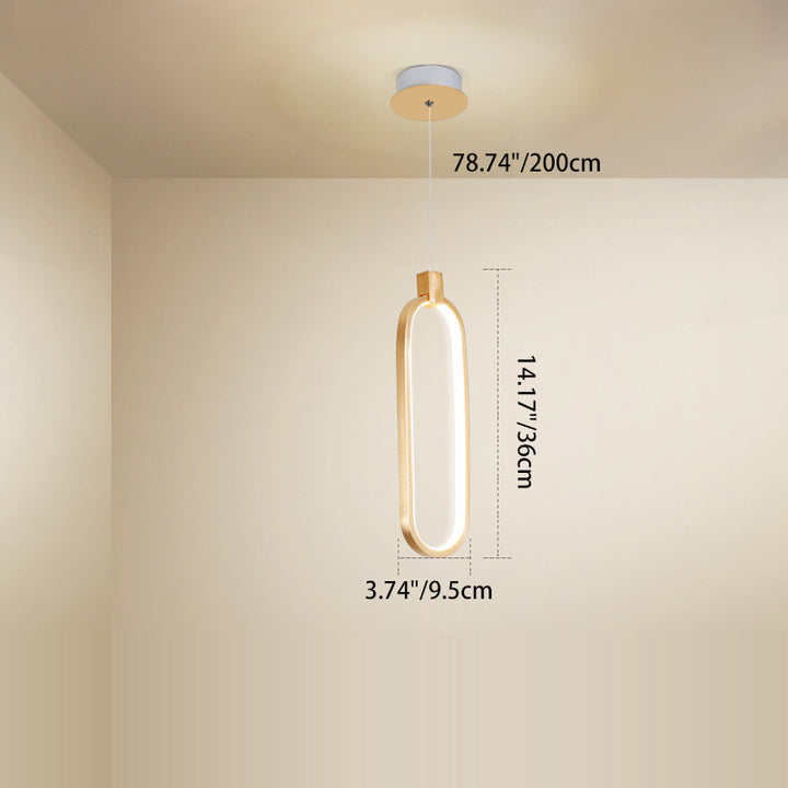 Minimalist Long Ring Aluminum 1-Light LED Pendant Light