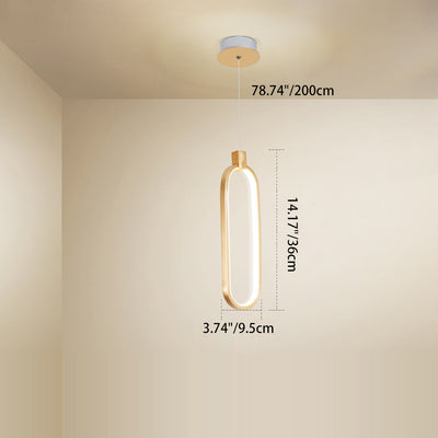 ضوء قلادة LED من الألومنيوم بإضاءة واحدة بتصميم حلقي بسيط 