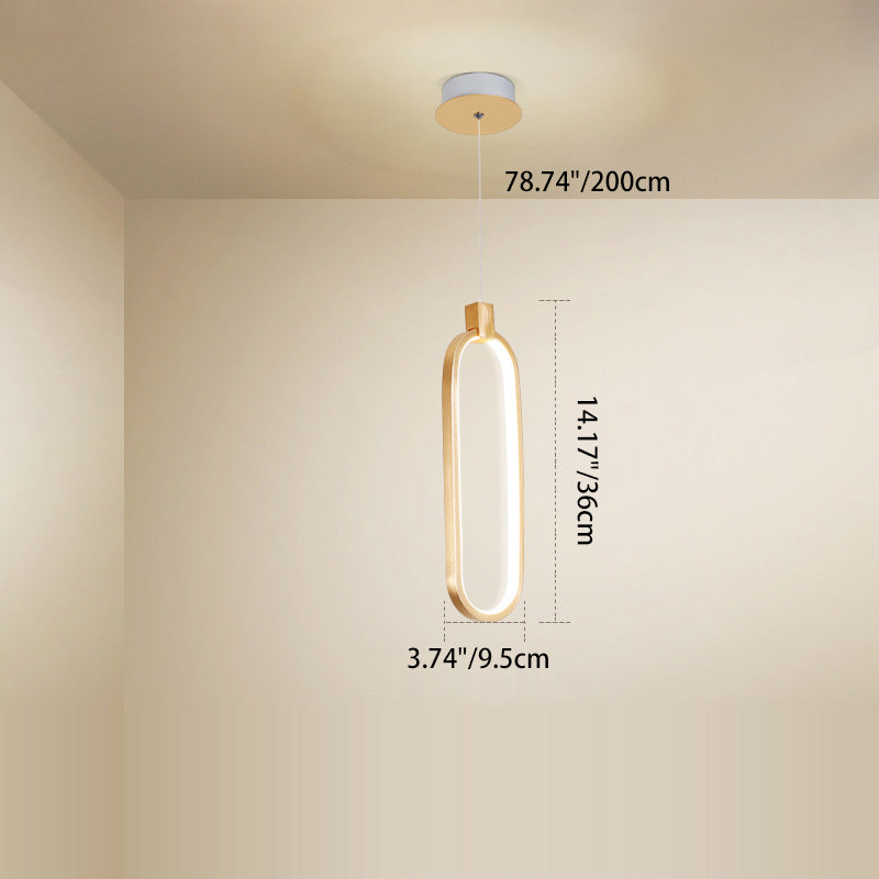 ضوء قلادة LED من الألومنيوم بإضاءة واحدة بتصميم حلقي بسيط 