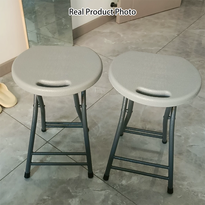 Modern Minimalist PP &amp; Carbon Steel Matte Round Folding Dining Chair With Portable Design For Kitchen &amp; Dining Room