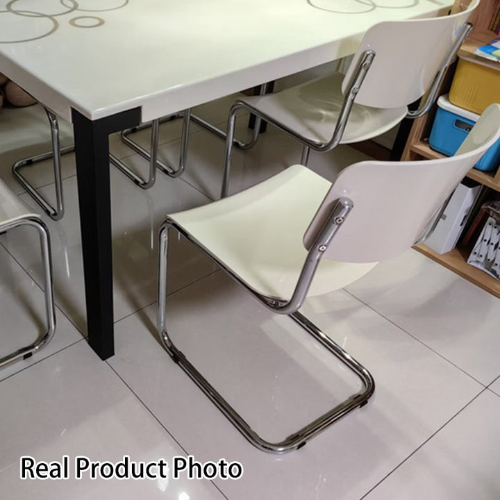 Modern Simplicity PP Carbon Steel Square Dining Chair Backrest For Dining Room