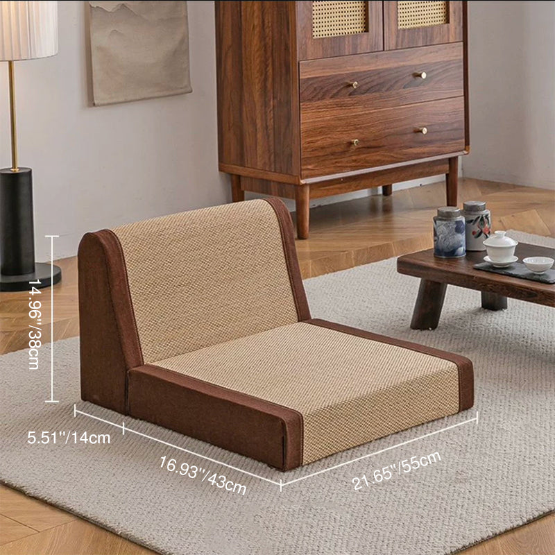 Traditioneller japanischer Tatami-Rechteck-Bambusschwamm-Loungesessel-Rückenlehne für Wohnzimmer 