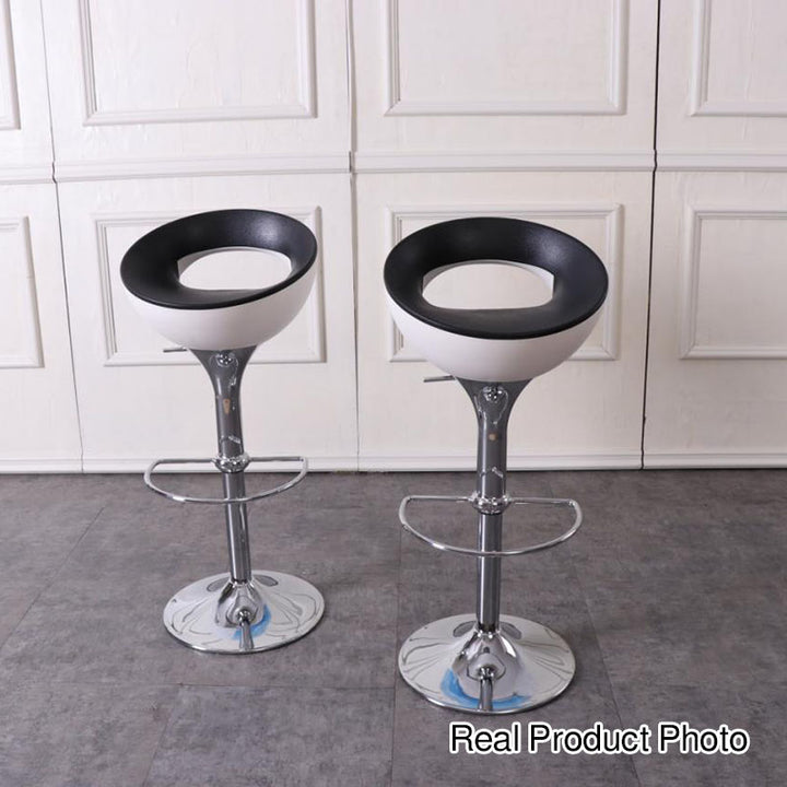 Tabouret de bar pivotant avec repose-pieds rond en fer ABS simplicité moderne pour cuisine 
