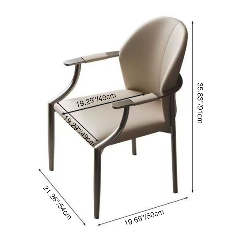 Moderne Einfachheit Mikrofaserleder Edelstahl Schwamm Quadrat Umwickelung Esszimmerstuhl Rückenlehne Armlehne Für Esszimmer 