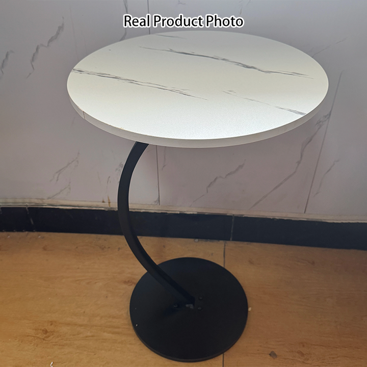 Moderner minimalistischer runder Tisch aus mitteldichter Faserplatte und Eisen, 1/2-Etage für das Wohnzimmer 