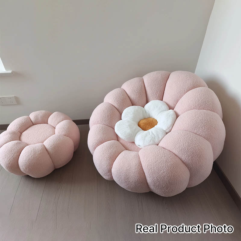Nordic-Style Swivel Pumpkin Accent Chair - Skin-Friendly Sherpa Fabric &amp; Soft Sitting Sofa Chair For Living Room