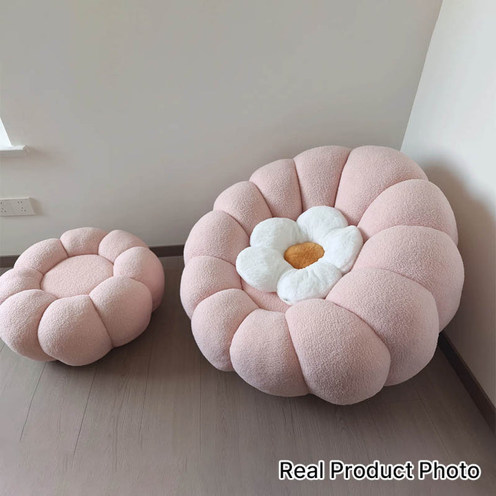Nordic-Style Swivel Pumpkin Accent Chair - Skin-Friendly Sherpa Fabric &amp; Soft Sitting Sofa Chair For Living Room