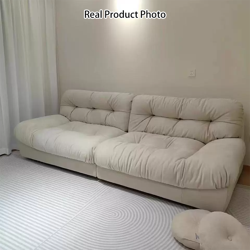 Minimalista moderno rectangular de pana MDF sofá respaldo sin brazos para sala de estar 