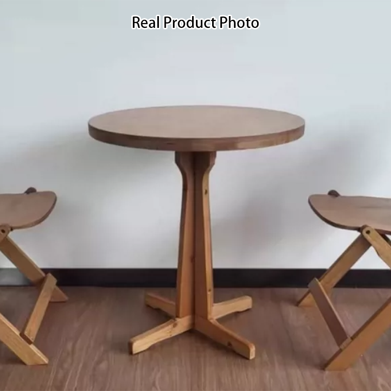 Traditional Farmhouse Round Rectangular Foldable Solid Wood Plywood Outdoor Coffee Table 1-Tier For Outdoor