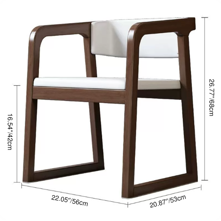 Traditional Chinese Bent Square Right Angle PU Leather Ash Wood Dining Chair Backrest For Dining Room