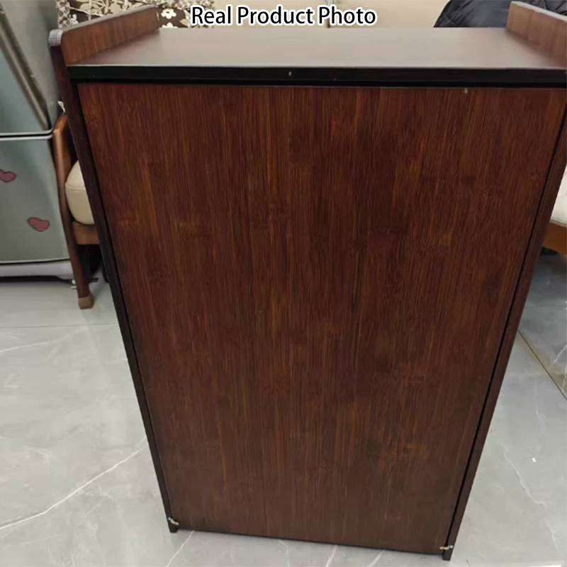 Modern Minimalist Rectangular Bamboo Medium Density Fiberboard Makeup Vanity 2-Cabinet Foldable For Bedroom