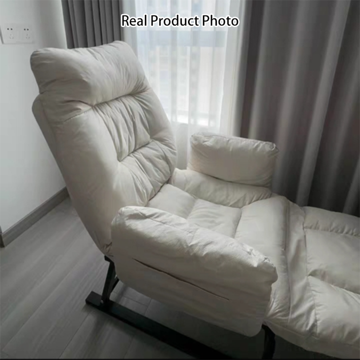 Modern Minimalist Square Rectangular Synthetic Fabric Corduroy Iron Recliner Backrest Armrest For Living Room