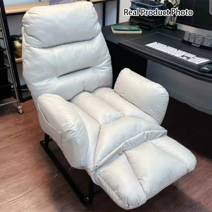 Modern Minimalist Square Rectangular Synthetic Fabric Corduroy Iron Recliner Backrest Armrest For Living Room
