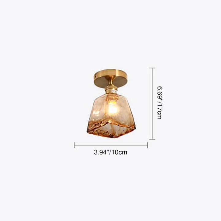 Moderne Glas Japanischer Bernstein Multi-Stil 1-Licht Deckenleuchte 