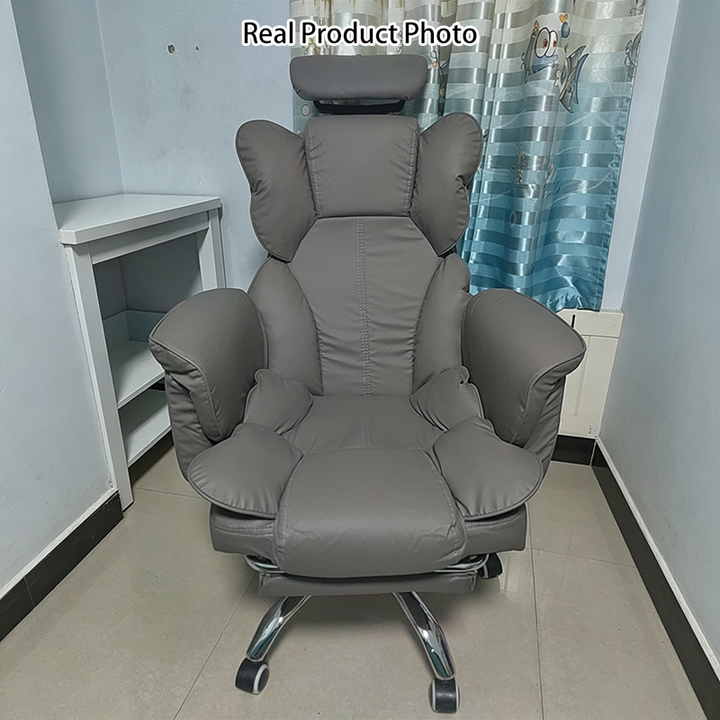 Silla de gaming contemporánea de lujo, cuadrada, de cuero de microfibra, resistente a arañazos, de aleación de aluminio, con respaldo y reposapiés ajustables para estudio 