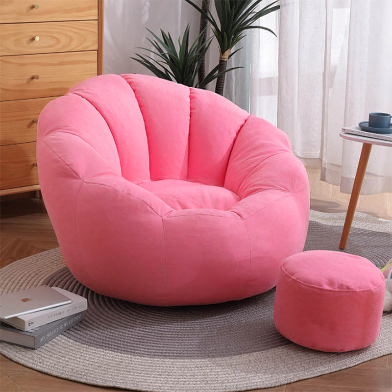 Modern Minimalist Round Floral-Shaped Cotton Linen EPS &amp; EPP Particle Accent Chair Backrest Armrest For Living Room