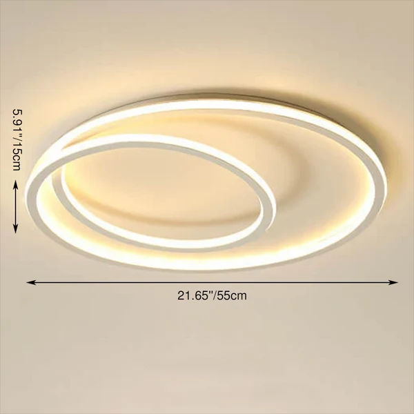 Modern Minimalist Double Circle LED Flush Mount Ceiling Light