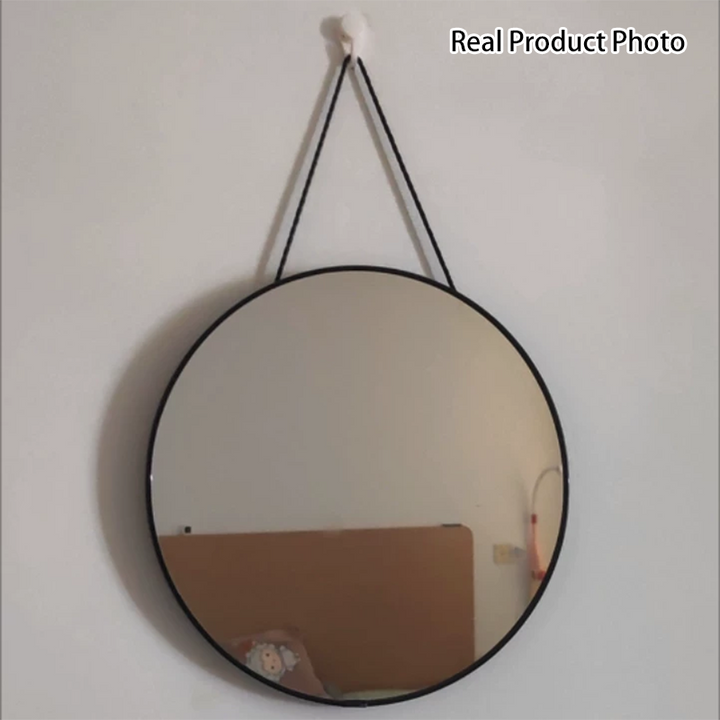 Modern Minimalist Round PVC MDF Glass Wall Mirror For Living Room