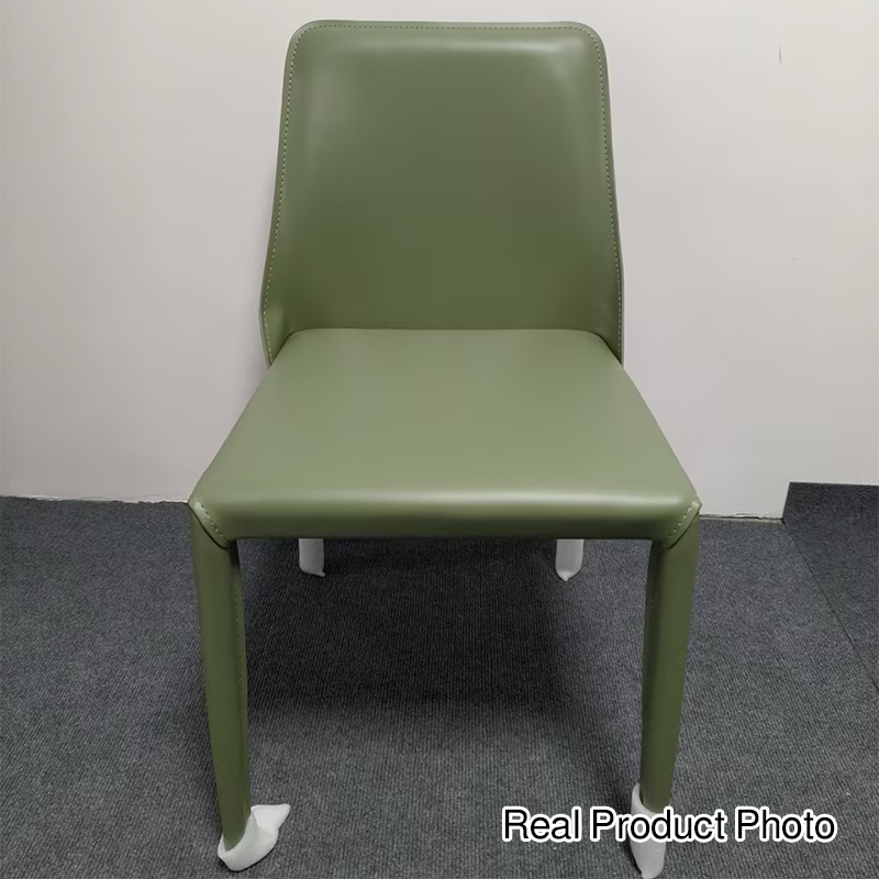 Chaise de salle à manger contemporaine nordique carrée rectangulaire en tube d&