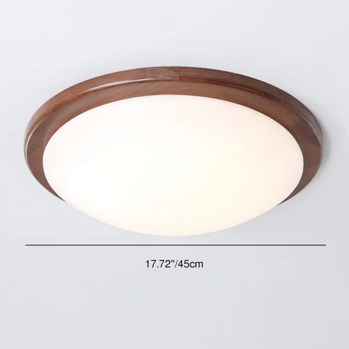 Modern Minimalist Wood Acrylic Round LED Flush Mount Ceiling Light