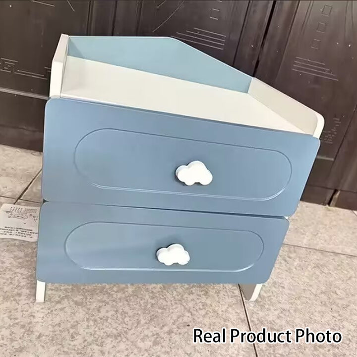 Mesita de noche cuadrada de MDF para niños creativos contemporáneos con 2 cajones para el dormitorio 