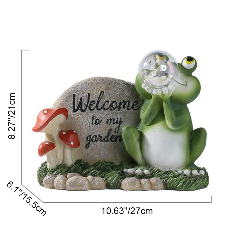 Contemporary Creative Resin Solar Waterproof Frog LED Decorative Outdoor Light For Garden
