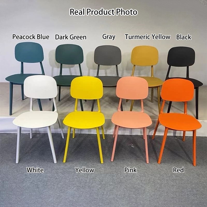 Contemporary Scandinavian Square PP Backrest Dining Chair For Dining Room