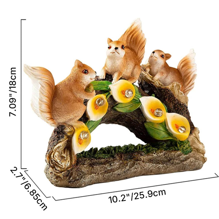 Contemporary Creative Solar Squirrel Resin Outdoor Waterproof Decoration Outdoor Light For Garden