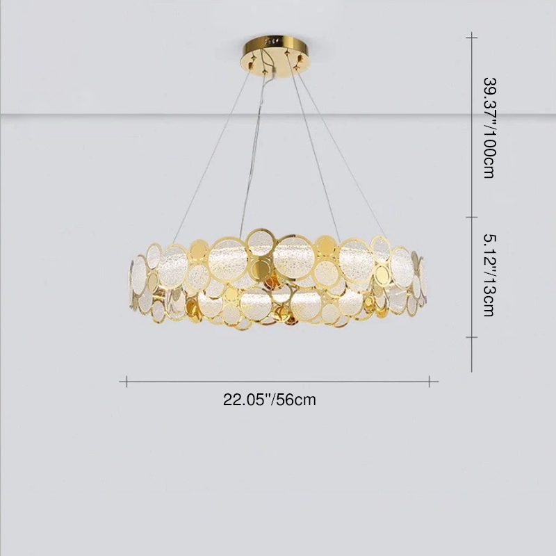 Lámparas de Araña Modernas de Hierro Redondo con Vidrio y 6/8 Luces LED 