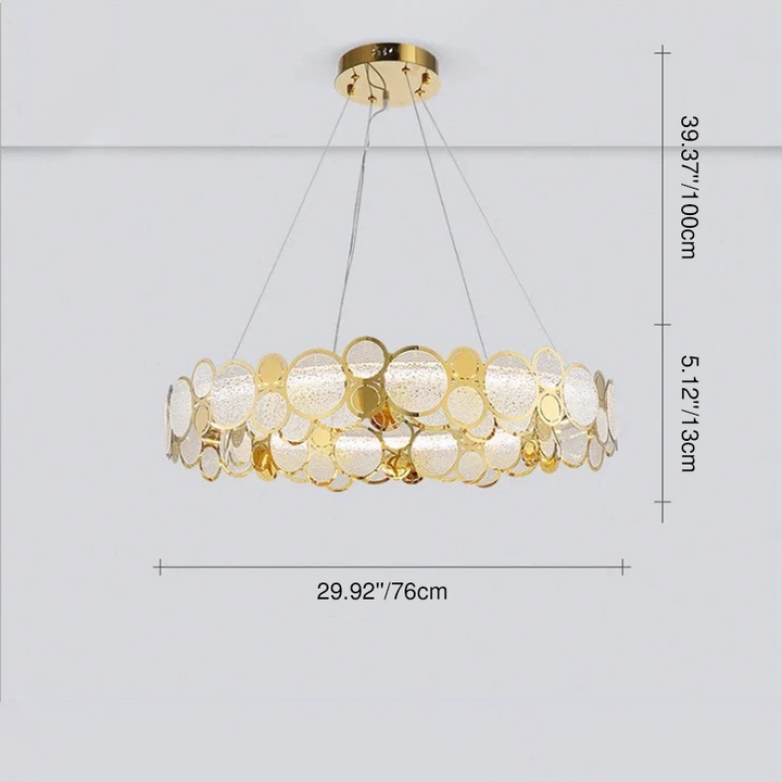 Lámparas de Araña Modernas de Hierro Redondo con Vidrio y 6/8 Luces LED 
