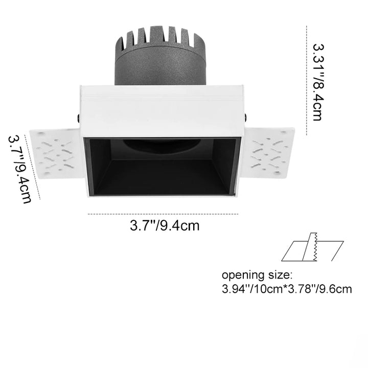 Borderless Square Flush Mount Ceiling Light - Minimalist Aluminum Square LED Spotlight For Home Office