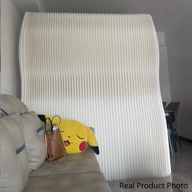 Moderno divisor de habitación plegable de papel kraft acrílico rectangular curvado estilo Art Deco para sala de estar 