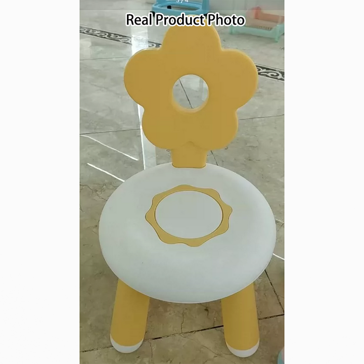 Contemporary Creative Kids Flower-Shaped PP Low Stool Backrest Armless For Living Room