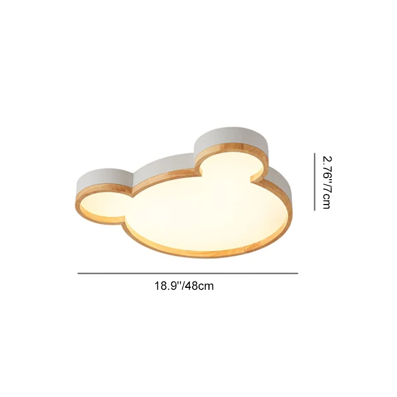 Nordic Wood Bear Shape LED Kinder-Deckenleuchte für bündige Montage 
