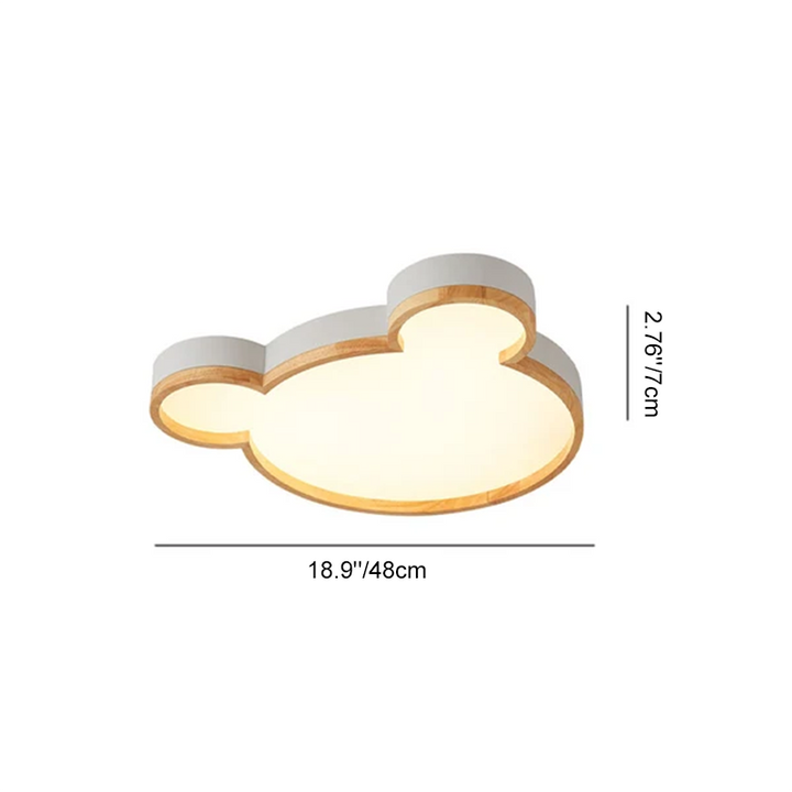 Nordic Wood Bear Shape LED Kinder-Deckenleuchte für bündige Montage 