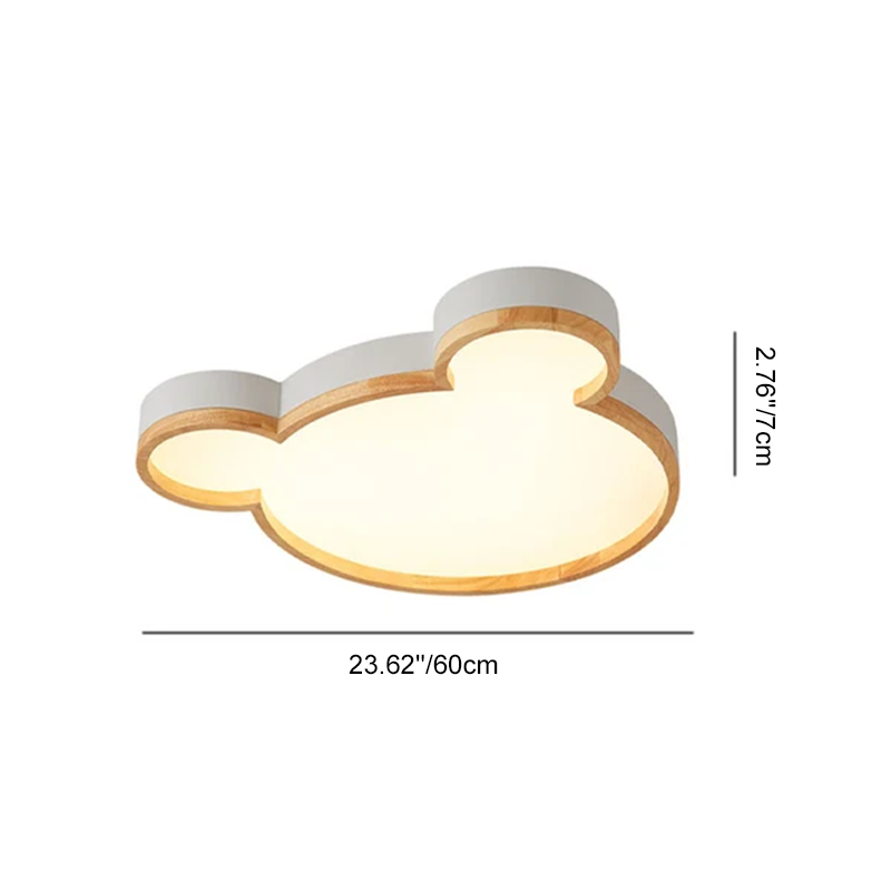 Nordic Wood Bear Shape LED Kinder-Deckenleuchte für bündige Montage 