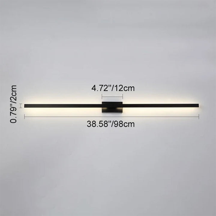 Nordic Minimalist Black Linear LED Mirror Front Light Wall Sconce Lamps