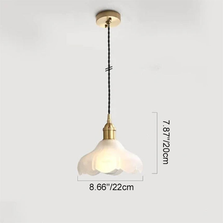 Suspension Luminaire en Verre avec Dentelle Vintage Nordique à 1 Lumière 