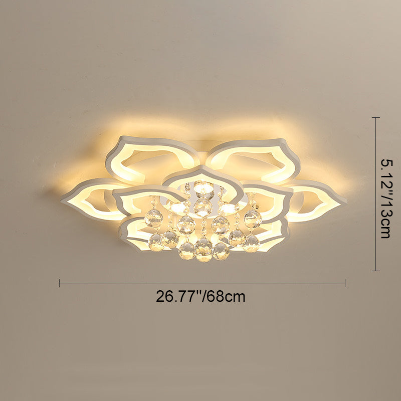 إضاءة السقف الكريستالية الحديثة بزهرة LED مع 20 مصباح 